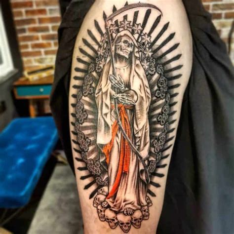 Santa Muerte Tattoo Ideas Celebrating the Holy。